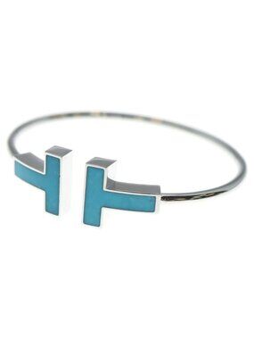 Tiffany & Co. T Wire Turquoise Bracelet 18K WG White Gold